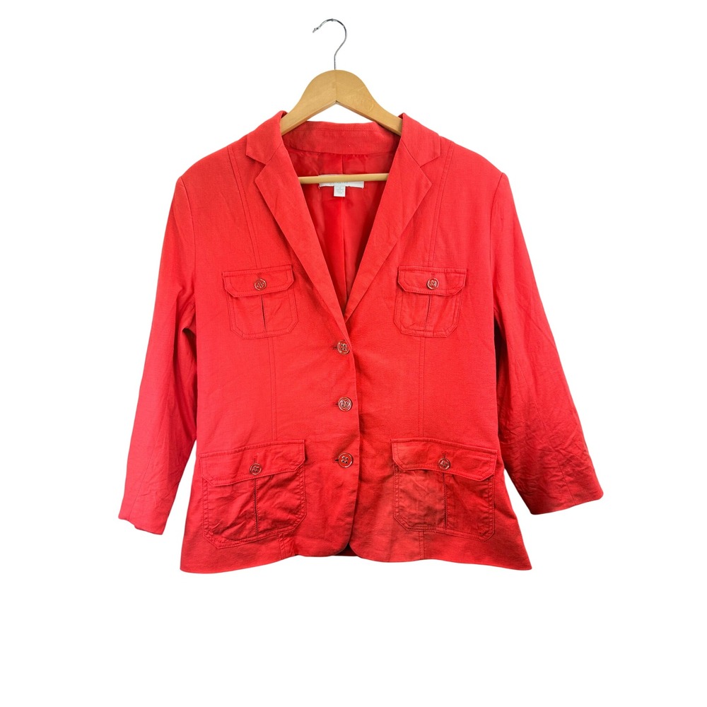 NEW YORK & COMPANY Stretch Pink Blazer Womens Size 14 Classic Feminine City Chic